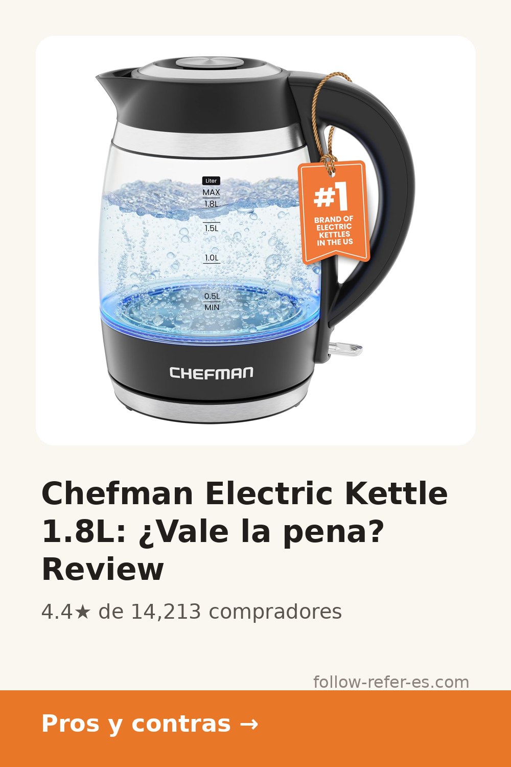 Chefman Electric Kettle 1.8L: ¿Vale la pena? Review
